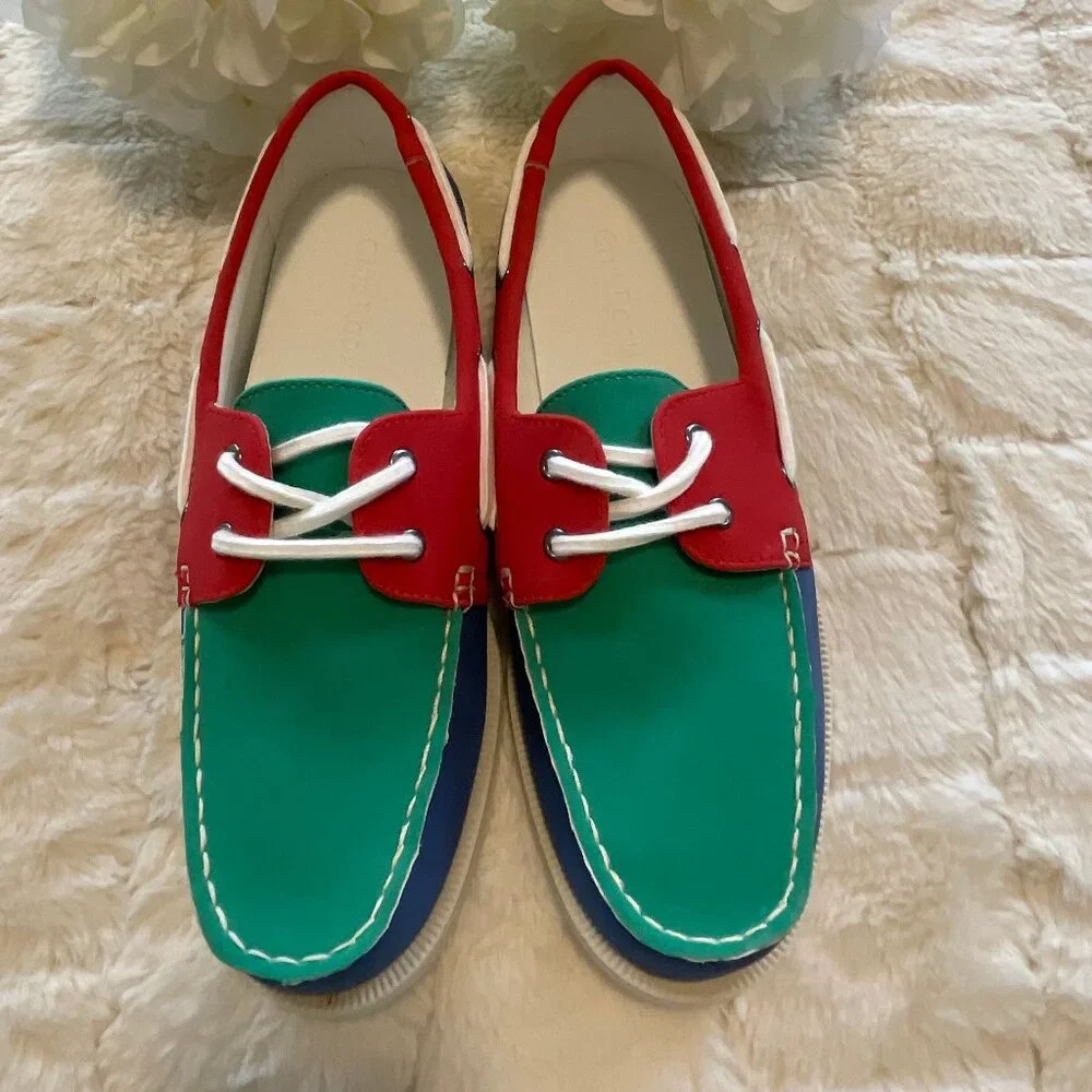 Club Room Elliott Blue/Green Boat Shoes NWT NIB
